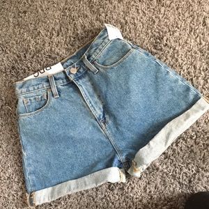Mom high rise denim shorts
